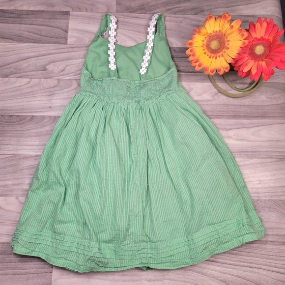Cynthia Rowley Girls Dress Size 6 Green Lined Applique Flowers - Picture 2 of 10